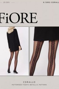 Ciorapi fini cu dunga modelata la spate - Fiore Corallo