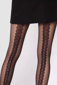 Ciorapi fini cu dunga modelata la spate - Fiore Corallo 2