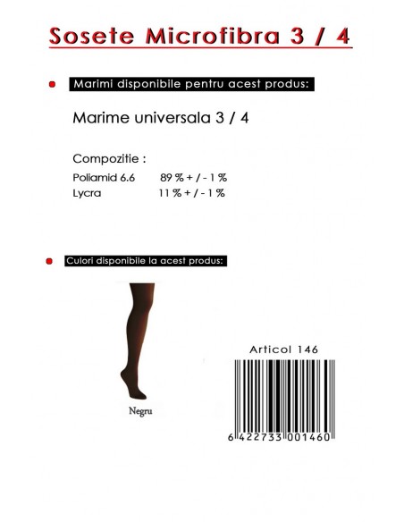 Sosete dama cu microfibra 3/4 40 den - Miss