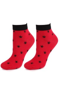 Sosete din bumbac cu model frunze - Marilyn Footies Ganja