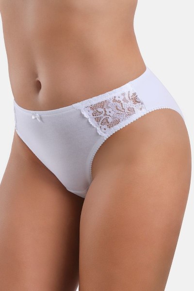 Chilot clasic din bumbac cu dantela - Jolidon D2