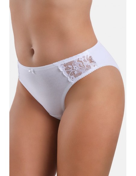 Chilot clasic din bumbac cu dantela - Jolidon D2