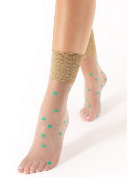 Sosete 1/4 cu buline si fir auriu - Fiore Brodway