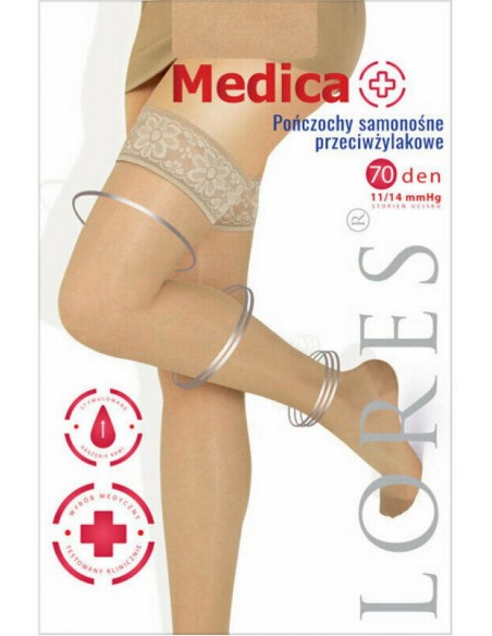 Ciorapi 70 den cu banda adeziva, cu compresie graduala - Lores Medica 70