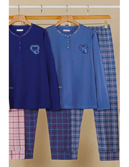 Pijama din bumbac, pantalon si bluza - Farfalla