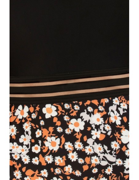 Costum de baie intreg, fara decolteu, bikini inflorat - GlamGirl 137