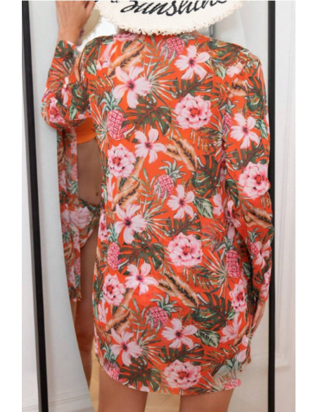 Costum de baie inflorat din 3 piese, cu sutien cu cupa - GlamGirl 142