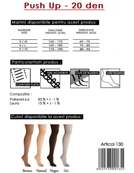 Ciorapi cu chilot compresiv - Miss Push-up 20