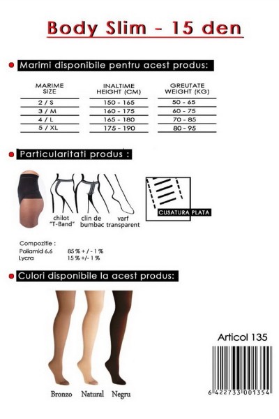 Ciorapi 15 den cu talie compresiva - Miss Body Slimmer