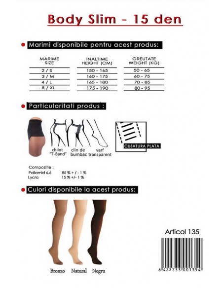 Ciorapi 15 den cu talie compresiva - Miss Body Slimmer