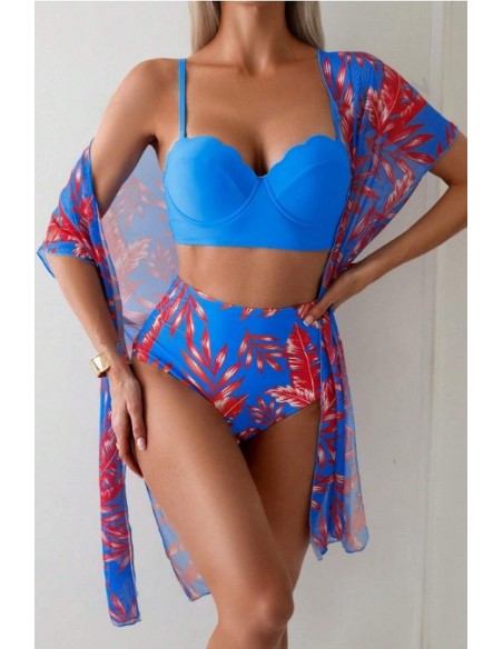 Costum de baie din 3 piese, sutien balconette - GlamGirl 130