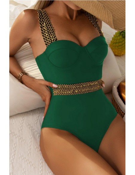 Costum de baie intreg, sutien balconette, bretele late - GlamGirl 136