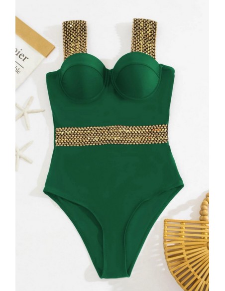 Costum de baie intreg, sutien balconette, bretele late - GlamGirl 136