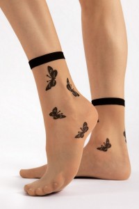 Sosete 1/4 15 den, cu fluturi- Fiore Summer