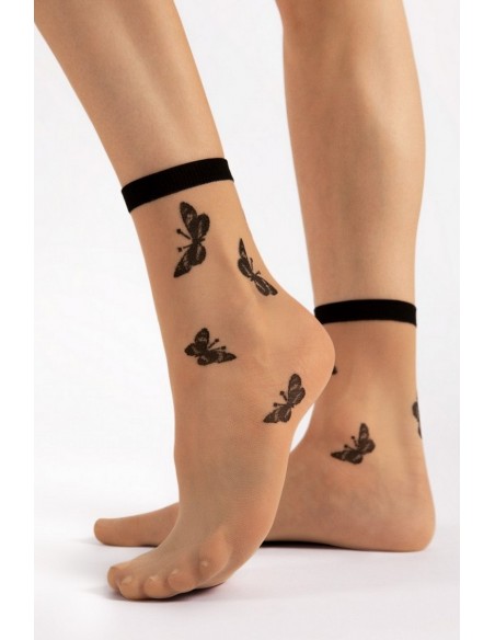 Sosete 1/4 15 den, cu fluturi- Fiore Summer