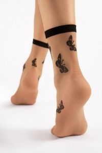 Sosete 1/4 15 den, cu fluturi- Fiore Summer 2