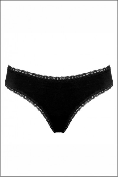 Chilot tanga din bumbac si dantela - Piera Iza S1626 X
