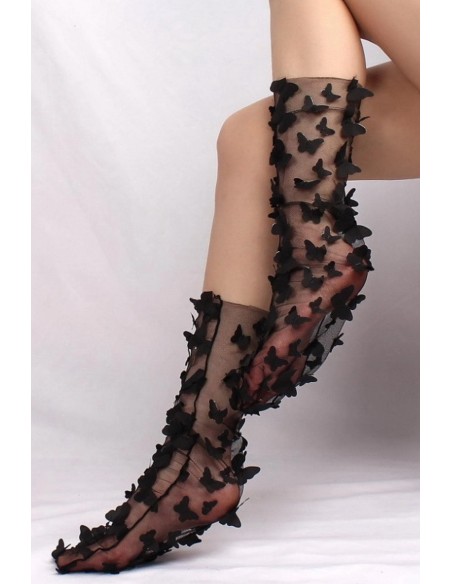 Sosete fine din tulle cu fluturi - Glam Butterfly