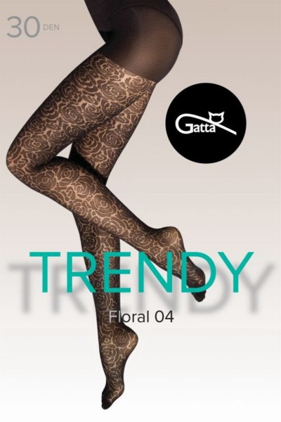 Ciorapi pantaloni cu model floral 30 den - Gatta Trendy 04