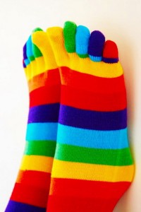 Sosete cu degete Glam Rainbow