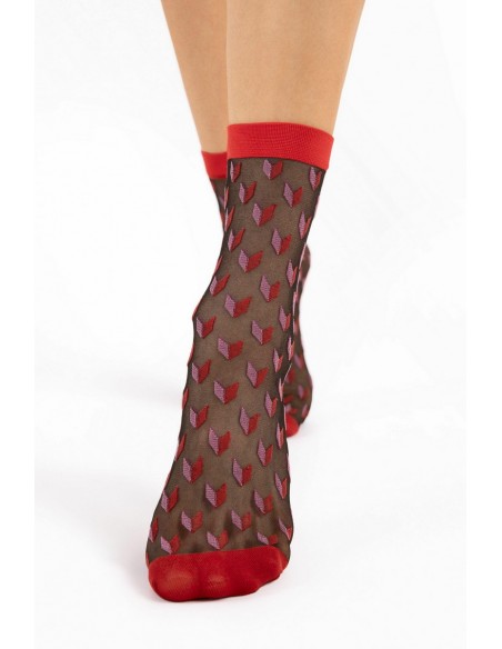 Sosete fine, 1/4 cu model geometric - Fiore Dizzy