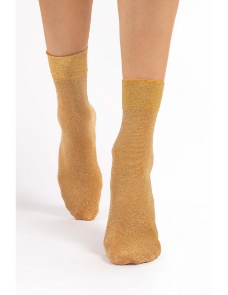 Sosete opace, 1/4 cu fir stralucitor - Fiore Brillo auriu