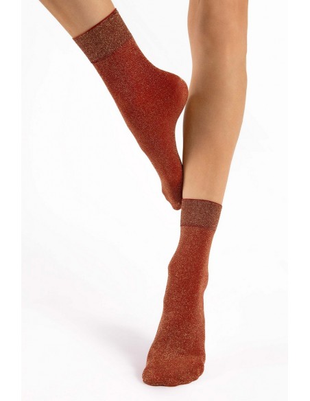 Sosete opace, 1/4 cu fir stralucitor - Fiore Brillo Rosu