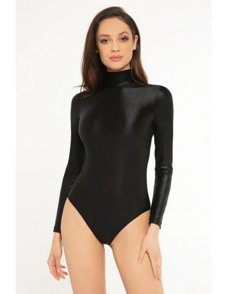 Body lucios cu maneca lunga tip maleta x