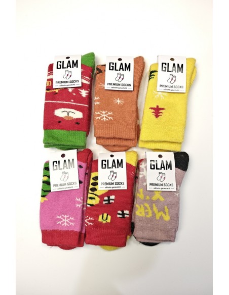 Sosete din lana angora cu motive de Craciun - Glam 394
