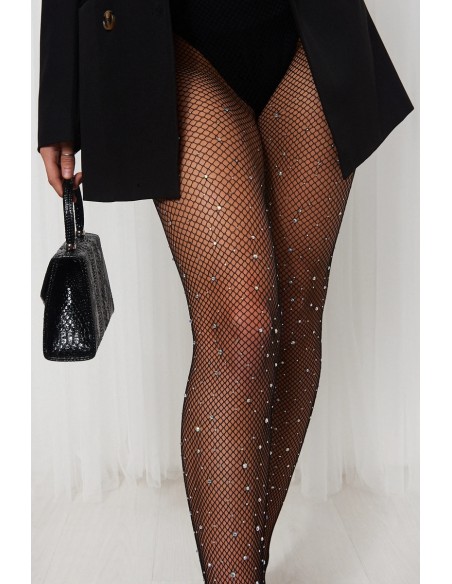 Ciorapi plasa marunta cu pietricele - Glam Girl