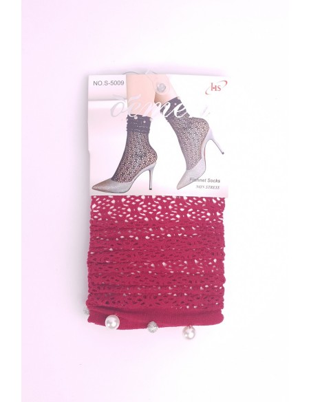 Sosete fara elastic loose plasa cu perle