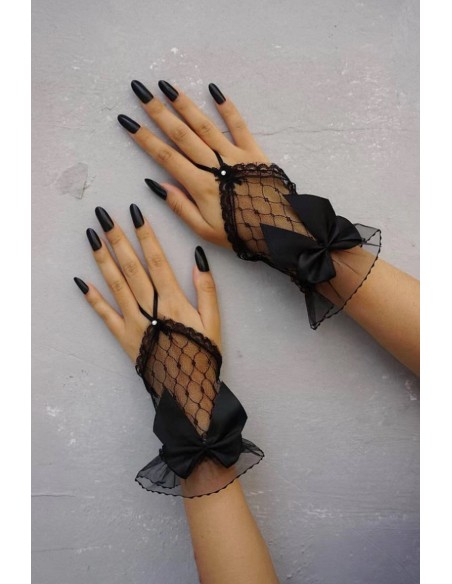 Manusi fara degete din tulle si dantela