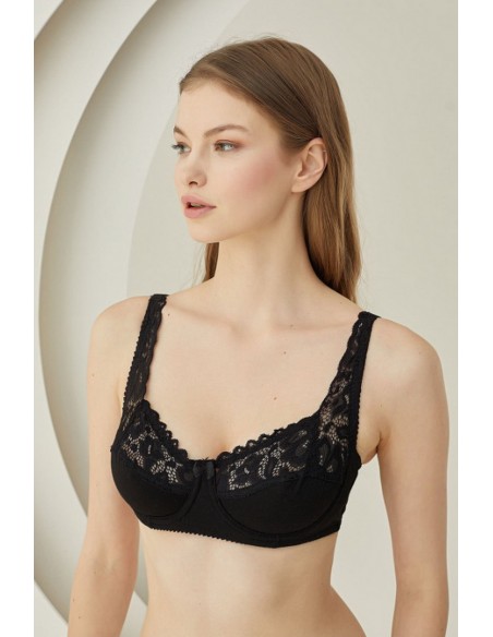 Sutien din bumbac si dantela