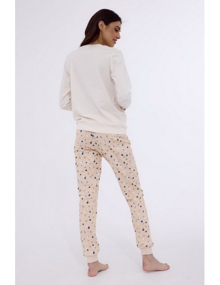 Pantaloni de pijama din bumbac cu buline