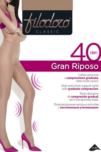Ciorapi 40 den cu compresie graduata -  Filodoro Gran Riposo 40