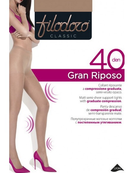 Ciorapi 40 den cu compresie graduata -  Filodoro Gran Riposo 40