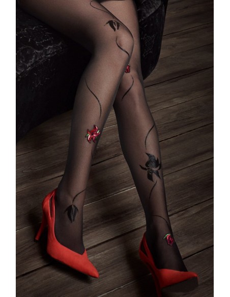 Ciorapi cu model floral - Marilyn Gucci G44