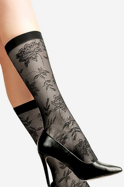 Sosete plasa cu model floral -  Lores Giorgia