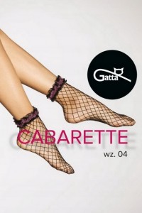 Sosete plasa medie cu banda din tulle si dantela - Gatta Cabarette 04