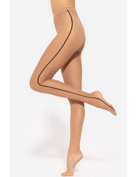 Ciorapi 20 den cu dunga pe partea laterala - Gatta Flow 01