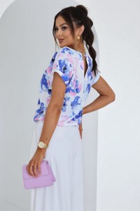 Bluza cu imprimeu floral si decolteu in V - Casandra 2