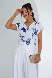 Bluza cu imprimeu si decolteu in V - Rania