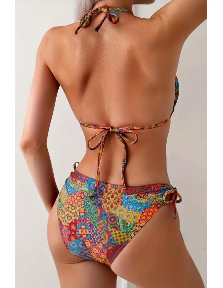 Costum de baie din doua piese cu imprimeu geometric - Luna