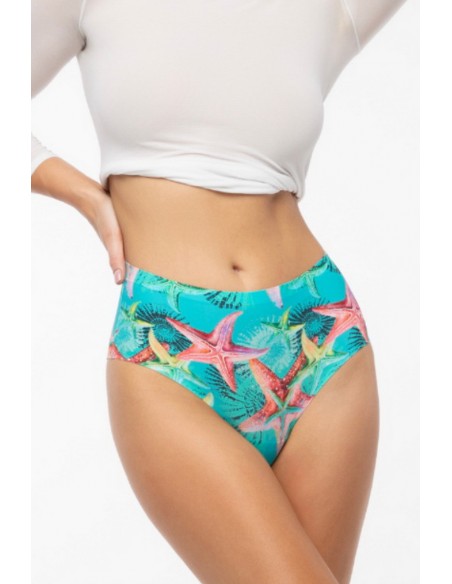 Chiloti brazilieni laser cut cu talie inalta - Julimex Sea Stars Simple Brasil Maxi
