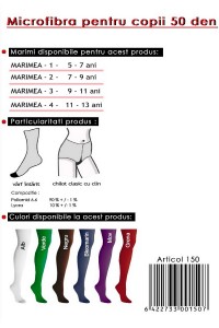 Ciorapi 50 den din microfibra pentru copii - Miss Sofia 2