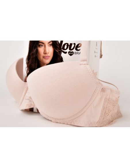 Sutien de tip balconet din bumbac elastic si dantela - Love and Bra Lole