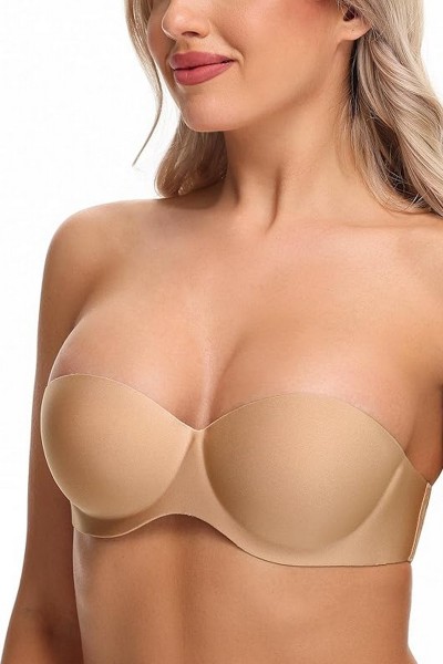 Sutien invizibil din microfibra, cu push-up, fara bretele - Amanda