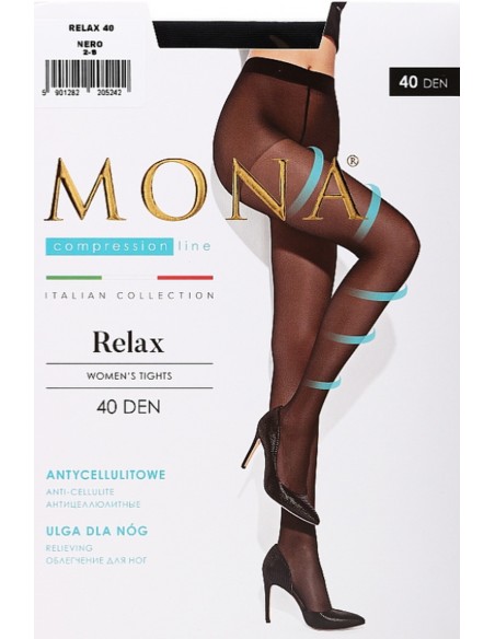 Ciorapi compresivi cu fir circular - Mona Relax 40 den