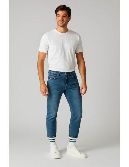 Sosete din bumbac cu doua dungi orizontale pentru barbati