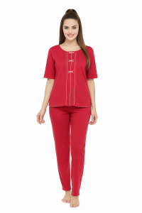 Pijamale din bumbac cu maneca trei sfert pentru dama - Tia Conf 558